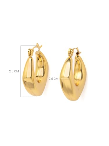 Image of Scintillare by Sukkhi Excellent Stainless Steel Round Hoop Earring Jewellery for Women & Girls|Anti Tarnish Jewellery|Gifts for Wife Girlfriend Mother Sister