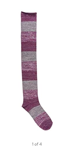 Image of Women's Stripe Over the Knee Sock Size 6-11 (PlmGry)