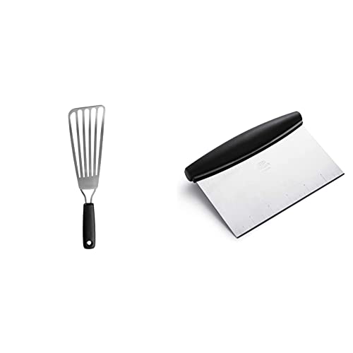 OXO Good Grips Stainless Steel Fish Turner and Good Grips Stainless Steel Scraper & Chopper