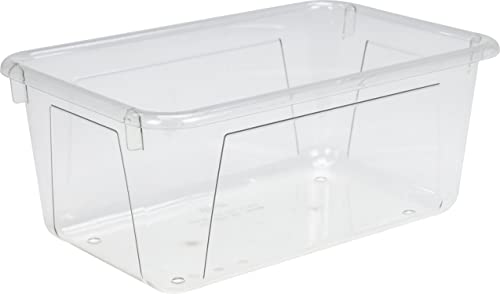 Image of Storex Small Cubby Bins - Plastic Storage Containers for Classroom, 12.2 x 7.8 x 5.1 inches, Clear, 5-Pack (62464A05C)