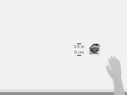 Komelon 433Iehv High-Visibility Professional Tape Measure Both Inch And Engineer Scale Printed 33-Feet By 1-Inch, Chrome #TOP5