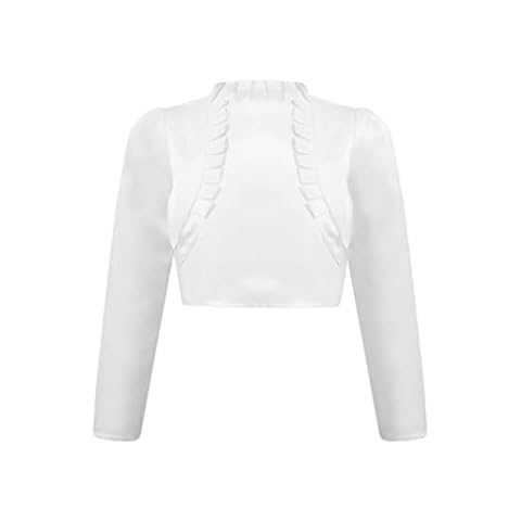 MSemis Cárdigan Blanco Niña para Vestido de Fiesta Bolero Elegante Cover
