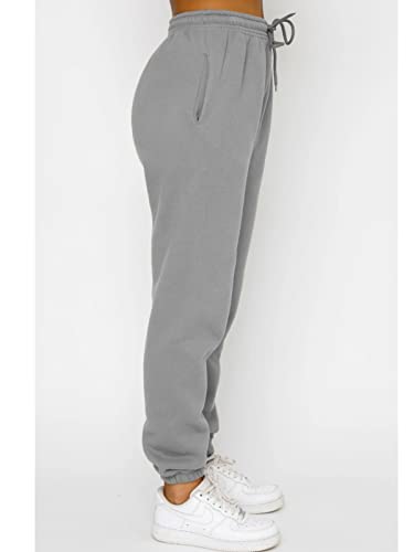 Sweatsuits For Women Set Casual Long Sleeve Solid Color Sweatshirt And Sweatpants Two Piece Jogging Outfits Grey M #TOP4