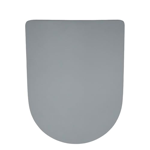 AQUALONA® Premium Thermoplastic Toilet Seat Soft Close Hardwearing Seat with Two Button Hinge Release D Shaped Easy to Clean Simple Installation Top and Bottom Fittings (Grey - D Shape)