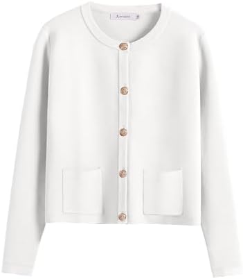 ANRABESS Women Striped Cardigan Sweaters Button Down Cropped Knit Lady Jackets Coat 2025 Fall Outfits Trendy Clothes