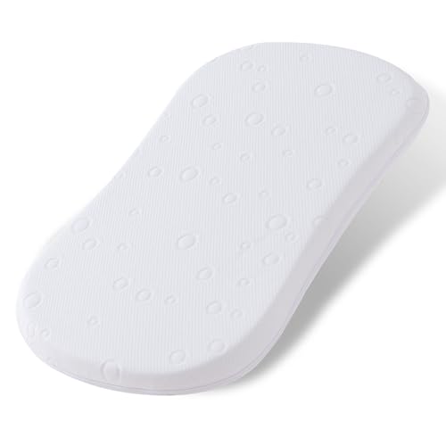 Amzreine Baby Bassinet Mattress Pad 30 x 18 x 2 Dual Sided Gel Memory Foam Mattress with Breathable Removable Soft Cover Fit for Halo Bassinest Swivel/Luxe/Glide/Flex/Premiere Series Sleeper