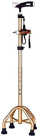 Stampelle Telescopiche Antiscivolo Deambulatore Stampelle in Alluminio Bastone da Passeggio a Quattro Gambe per Uomo Anziano Lampada Antiscivolo Retrattile Bastone da Passeggio con Ospedale per Artr