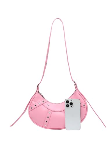 Image of Floerns Women's Y2k Gothic Punk Hobo Shoulder Bag PU Leather Clutch Handbag