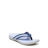 Vionic Women's Tessa Toe Post Sandals- Supportive Ladies Flip Flops That Include Three-Zone Comfort with Orthotic Insole Arch Support, Medium Fit Dark Blue 9 Medium