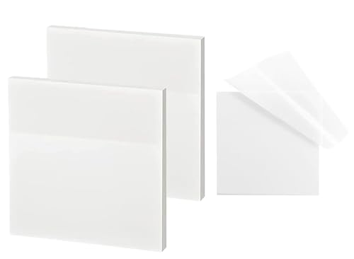 Image of Cubic White Transparent Sticky Note Pad - 150 Sheets | Reusable & Waterproof Memo Pad for Office, Study, Journaling & Planning | Smooth Writing Surface & Easy Peel Adhesive