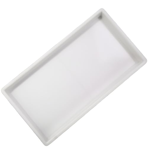 22x12 Cm Bandeja Decorativa Rectangular Blanca para Baño, Cocina O Dormitorio, Organizador Multifuncional para Perfumes, Jabones, Toallas, Cosméticos, Plantas Pequeñas Y Accesorios