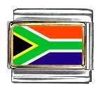Clearly Charming South Africa Flag Italian Charm Bracelet Link