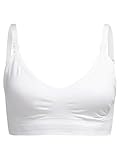 Herzmutter Bügelloser Still BH - Schwangerschafts und Umstands BH ohne Bügel - inkl. BH-Verlängerung - herausnehmbare Still-Einlage - Schwangerschaft - gepolstert - 5200 (Weiß, S-M)