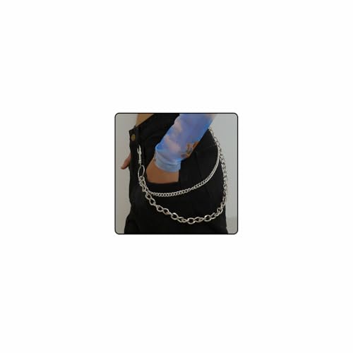 YUBBYSTU Cadena de pantalones de 52 cm, cinturón de cadena de