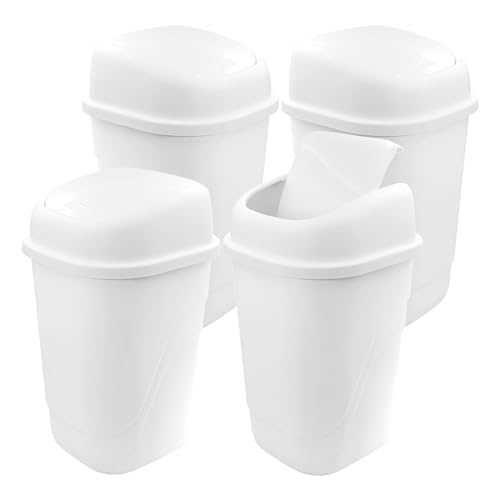 Lista de Plastic trends disponible en línea. 44 Torosqui | Pack de 4 Botes de Basura con Tapa | Botes de basura para cocina | Botes de basura para baño | Bote de basura con tapa | Accesorios para Baño | Bote de basura pequeño...