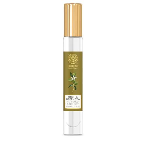 Image of Forest Essentials Luxury Unisex Liquid Perfume Gift Box|4 Long Lasting Floral Scents X 10Ml Each|Nargis, Rose, Oudh & Jasmine Saffron (Pack of 2)