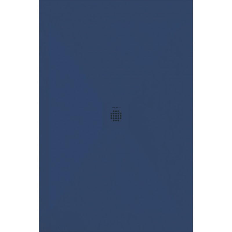 Plato de Ducha Extraplano, Color Azul Océano RAL 5000, Textura Pizarra, Resina con Carga Mineral, 3 cm, Antideslizante, Incluye Válvula. Varias medidas. (70 x 120 cm)