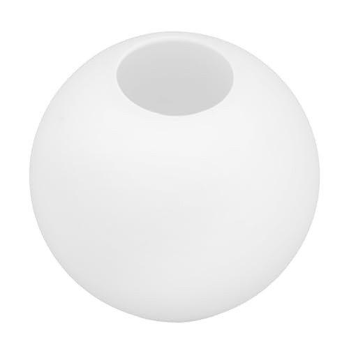 Healeved Paralume Globi in Vetro Bianco a Doppio Foro con Struttura a Bocca Piatta per Lampade Pendenti E27, Adatto a Lampadari e Spazi Retro