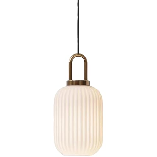 Suspension verre transparent et blanc lait au design moderne pour hôtel