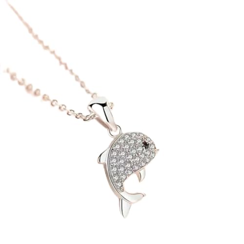 Collier dauphin argent 925 d'une finesse remarquable avec son zircon cubique éclatant