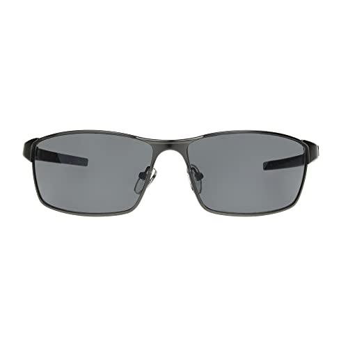 Ironman Stride Rectangle Sport Sunglasses for Men, Matte Gunmetal/Black, 61mm2