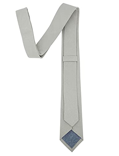 Image of Kebocis Mens Solid Color Cotton Necktie for Men