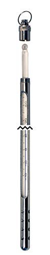 Vee Gee 039-80908E-A Armored Serialized Precision Encapsulated Thermometer, Safety Blue Filled, Partial Immersion, -20 to 150 Degree C Range, 1 Degree C Subdivision, 12