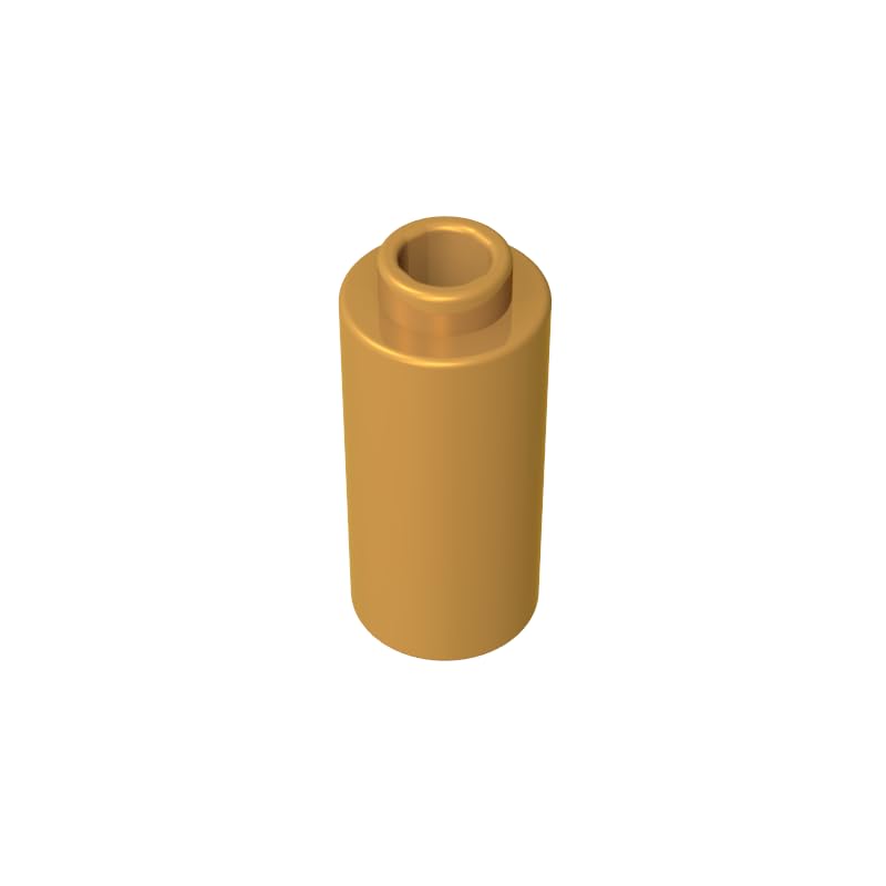 71075 Round Brick Brick Round 1x1x1 2/3 50 Pieces GDS-1574 Compatible with Lego Building Blocks Color:Pearl Gold — image 1