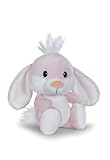 Doux et mignon : Le lapin joyeux rose clair avec pompon, queue, longues oreilles tombantes et grands yeux noirs – parfait pour les câlins, les jeux et l’affection, pour les petits et grands amateurs de lapins