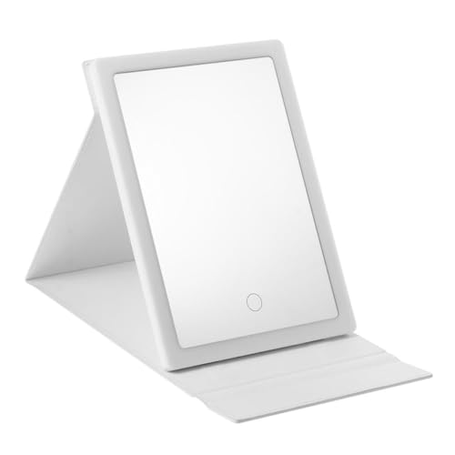 Miroir de maquillage pliable LED rechargeable USB doté de 3 modes d'éclairage tactiles