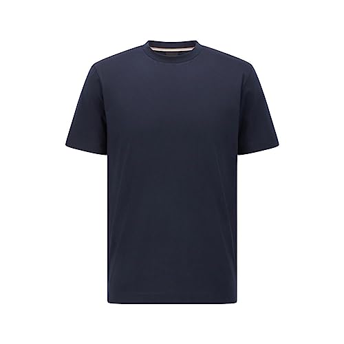 BOSS Men's Plain Short Sleeve Crewneck T-Shirt, Navy, Medium