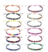 12Pcs Bracelet Bresilien Enfant, Bracelets D'amitié pour Fille Garçon Femme