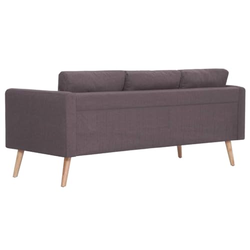 KATERYY 3-Sitzer-Sofa Stoff Taupe Möbel Wohnzimmer – Bild 6