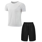 T-shirt à manches courtes à col rond, coupe modérée, séchage rapide et évacuation de l'humidité, respirant et confortable à porter