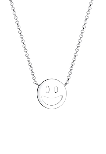Preisvergleich Produktbild Elli Halskette Smiley Face Emoji Happy 925 Sterling Silber