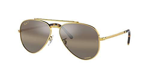 Ray-Ban RB3625 Sunglasses Bundle: RB 3625 NEW AVIATOR 9196G5 New Aviator Legend Gold Polar and Eyewear Cleaning Kit