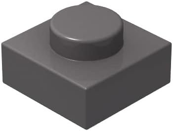 Platos grises clásicos a granel, placa gris oscuro 1x1, placas de construcción planas 200 piezas, compatibles con piezas y piezas de Lego 1x1 placas