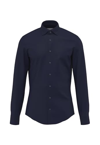 Chemise bleue Seidensticker coupe ajustée en coton taille 42 avec col Kent chic