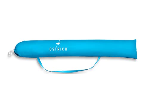 Ostrich 7' Portable Beach Umbrella with Sand Anchor, Hanging Hooks, Tilt Pole, Carry Bag, Air Vent (Light Blue)