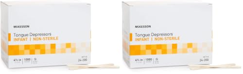Image of McKesson Tongue Depressors [1000 Count] Infant Size, Non-Sterile, Wood, Unflavored, Splinter-Free, 4.5 in - Use for Medical, Arts, Crafts, Spa (Pack of 2)