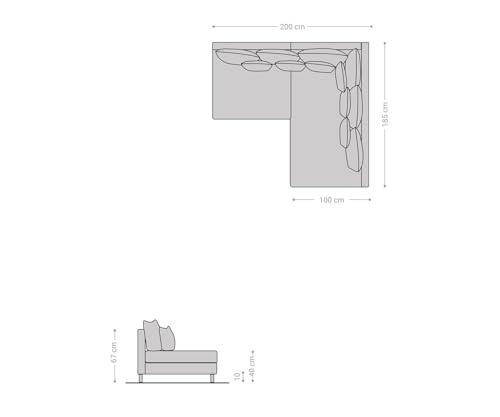 DELIFE Eckcouch Clovis Braun Antik Optik mit Hocker Ottomane Rechts Ecksofa Modular