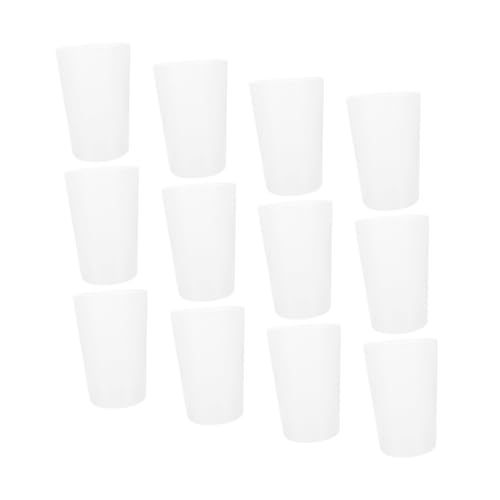BEBEMOKO 12pcs Transparent Bathroom Cups Versatile Toothbrush Holders for Mouthwash Drinking Water and Toothpaste Storage and for Family Use