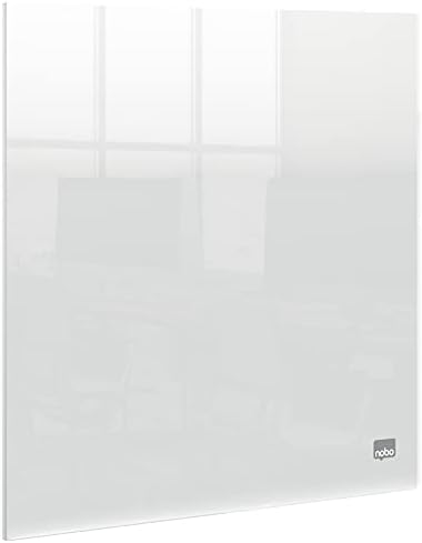 Nobo Transparent Acrylic Mini Desktop or Wall Mounted Whiteboard, Portable, Dry Erase, Frameless, 300 x 300 mm, Includes Marker Pen And Mounting Pads, Clear, 1915616
