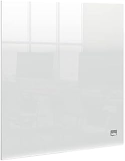 Nobo Transparent Acrylic Mini Desktop or Wall Mounted Whiteboard, Portable, Dry Erase, Frameless, 300 x 300 mm, Includes Marker Pen And Mounting Pads, Clear, 1915616