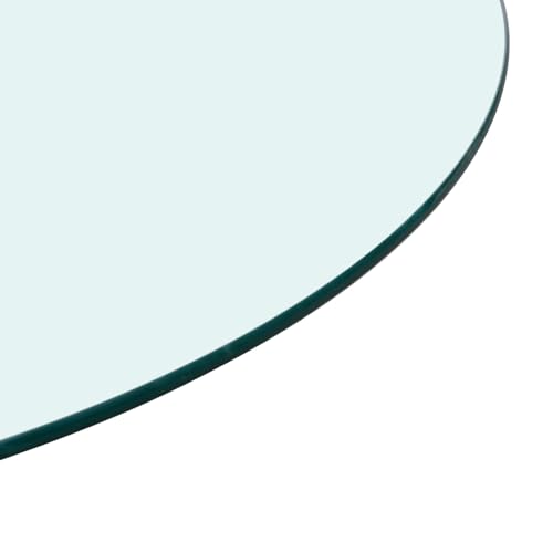 Image of Tempered Glass Round Table Top 39.3 Inch Diameter, 3 /8 Inch Thick, Heavy-Duty Safety Glass Circle for Dining Table, Desk, Patio Base Replacement-Clear