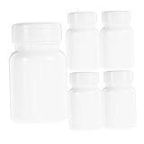 FONDOTIN 5 piezas Botes de Plástico con Tapa para Pastillas Envases Pequeños Cilíndricos Resistentes y Herméticos para Almacenamiento y Viaje Pack de Unidades