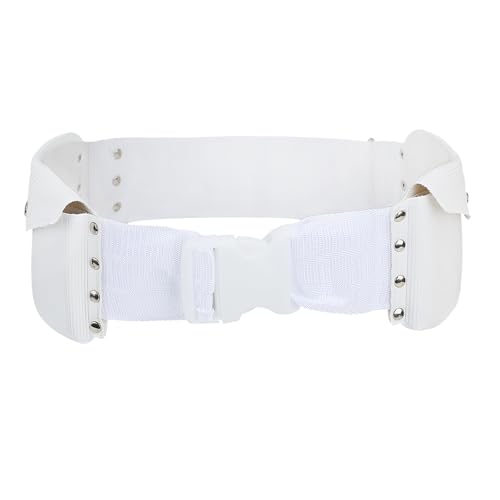 Ihram Belt for Men Hajj Umrah Adjustable Hajj Belt with Front Pockets PU Ihram Money Belt Waist Packs Anti Theft for Hajj Umrah, Fits Up to 50” Waist, White