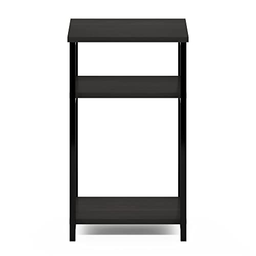 Image of Furinno Just 3-Tier Metal Frame End Table with Storage Shelves, 1-Pack, Espresso