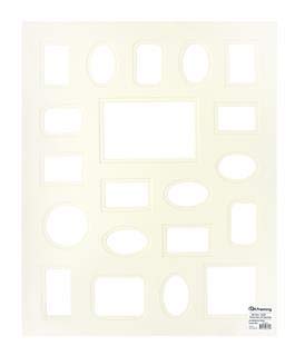 PA Framing, Double Specialty Mat, 20 Openings, 16 x 20 Inches Frame - Cream Core/Antique White Upper and Inner Mat