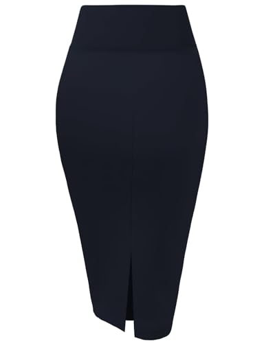 Image of Hybrid & Company Women's Scuba Pencil Skirt | Scuba stretch fabric, sleek tailored design, comfortable fit, suitable for office, meetings, and professional settings